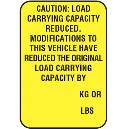 Load-Carrying Capacity Modification Label (100 labels/covers per package) - Image 2