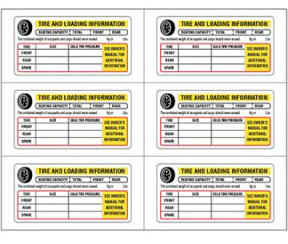 Vehicle Placard (60 labels/covers per package)